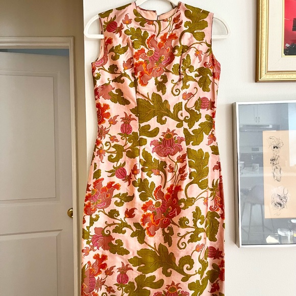 Vintage 1960s-1970s-era Handmade Floral Print Dress w/Matching Jacket - Picture 2 of 4